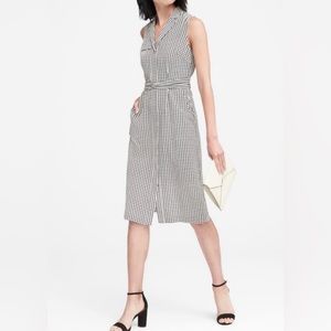 Banana Republic elephant print silk button up dress (size 2)